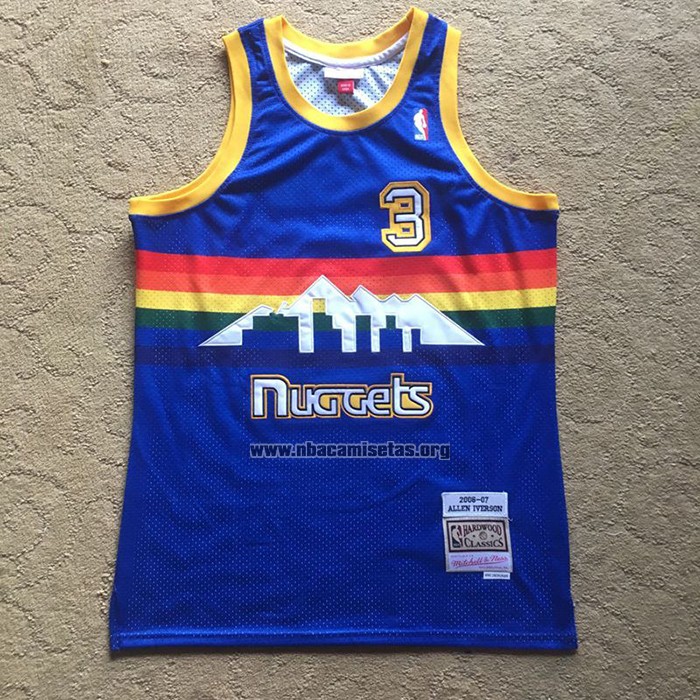 Camiseta Denver Nuggets Allen Iverson NO 3 Hardwood Classics 2006-07 Azul